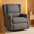 Omma Wingback Swivel Glider Recliner Dark Gray Upholstered-0