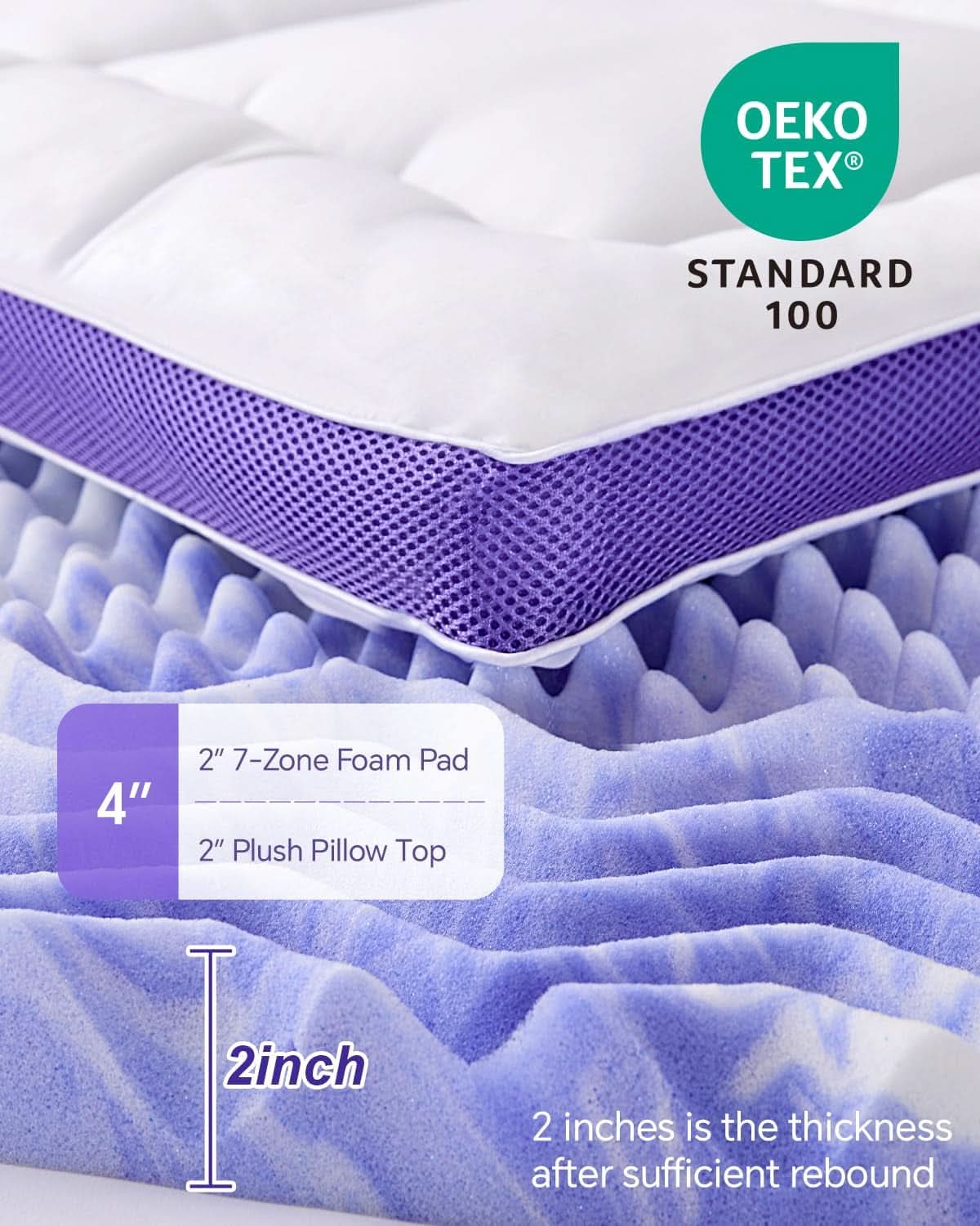 Dual Layer Memory Foam Mattress Topper for Ultimate Comfort-4