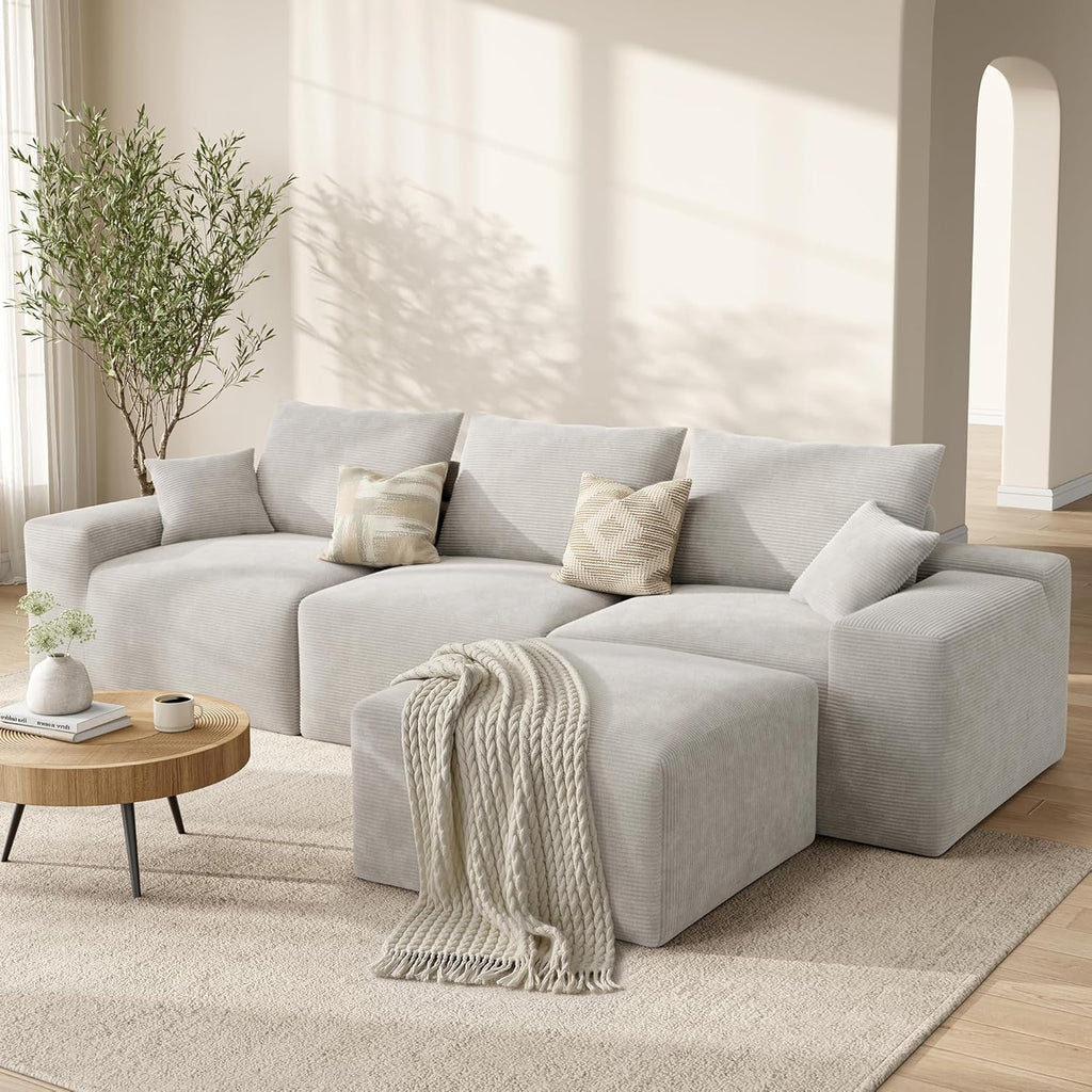 120 Inches Greige Ultra Premium Oversized Sectional Sofa
