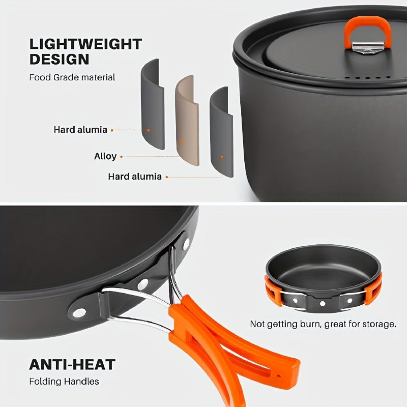 Outdoor Camping Cookware Set with Storage Bag-4