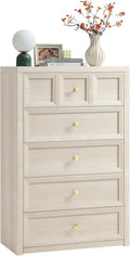 5 Drawer Dresser Grey White Modern Bedroom Storage-0