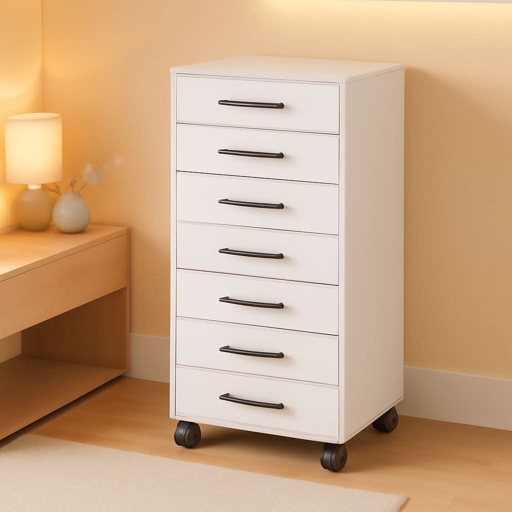 White 7 Drawer File Cabinet Storage For Home Office-0
