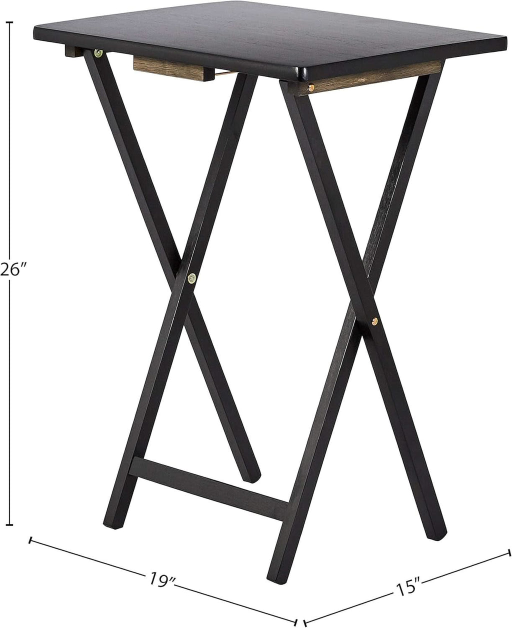 Foldable TV Dinner Tray Tables 4 Pack Black 15x19x26-4