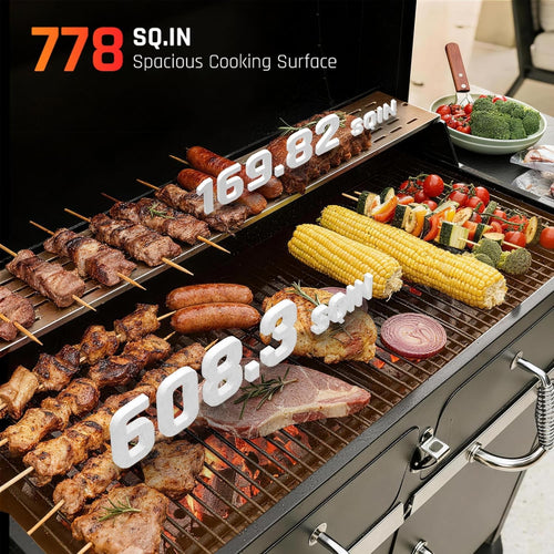 36 Inch Charcoal Fueled Industrial Grill Dual Zone Smoker-1