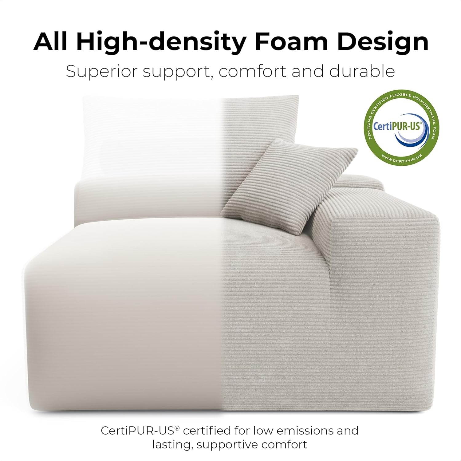 120 Inches Greige Ultra Premium Oversized Sectional Sofa