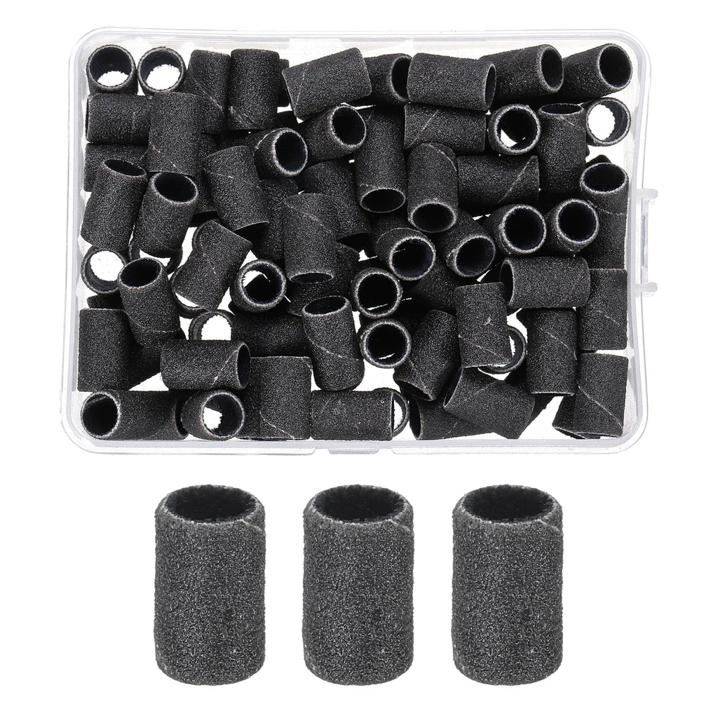 Nail Sanding Ring Bands 80/120/180 Grit Electric Manicure Drill Grinding Heads UV Gel Polish Removal Pedicure Abrasive Tools-1